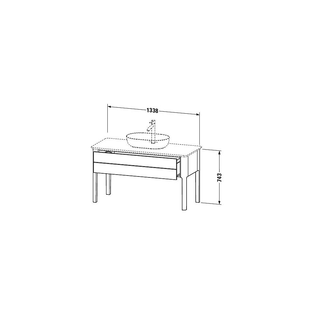 Duravit Luv Konsolenwaschtischunterbau bodenstehend 570x1338x743mm ohne KSP Taupe ... DURAVIT-LU956106060 4053424465388 (Abb. 7)