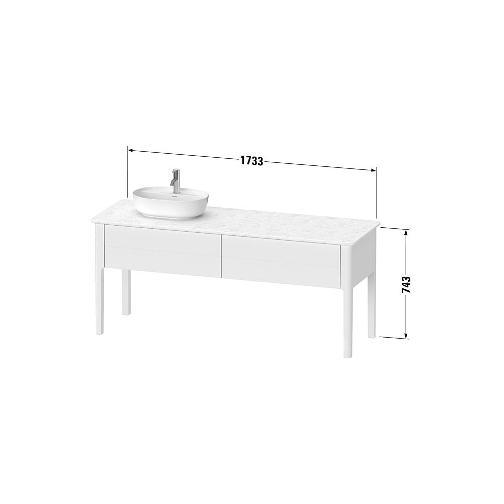 Duravit Luv Konsolenwaschtischunterbau bodenstehend 570x1733x743mm L, ohne KSP Tau... DURAVIT-LU9563L6060 4053424465500 (Abb. 3)