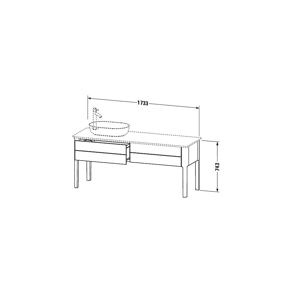 Duravit Luv Konsolenwaschtischunterbau bodenstehend 570x1733x743mm L, ohne KSP Tau... DURAVIT-LU9563L6060 4053424465500 (Abb. 4)