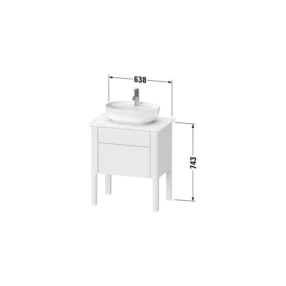 Duravit Luv Konsolenwaschtischunterbau bodenstehend 450x638x743mm ohne KSP Weiß Se... DURAVIT-LU956503636 4053424465609 (Abb. 3)