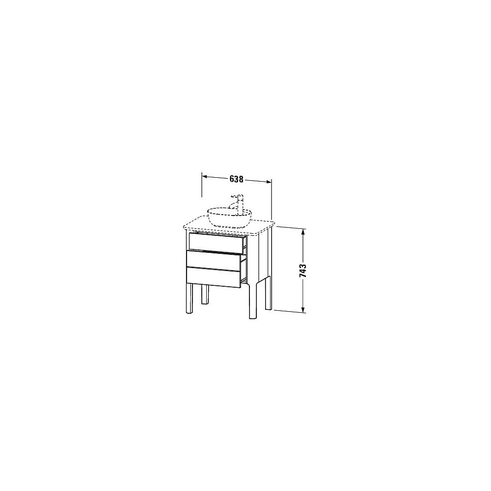 Duravit Luv Konsolenwaschtischunterbau bodenstehend 450x638x743mm ohne KSP Weiß Se... DURAVIT-LU956503636 4053424465609 (Abb. 4)