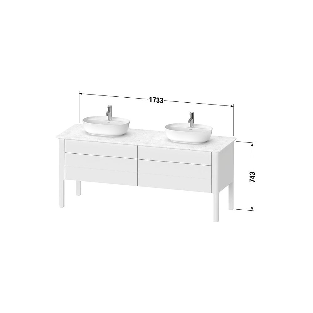 Duravit Luv Konsolenwaschtischunterbau bodenstehend 570x1733x743mm ohne KSP 2 Ausz... DURAVIT-LU9567B9292 4053424465753 (Abb. 3)