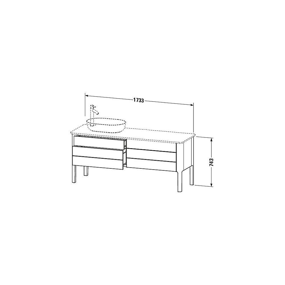 Duravit Luv Konsolenwaschtischunterbau bodenstehend 570x1733x743mm R ohne KSP 2 AZ... DURAVIT-LU9568R9292 4053424465876 (Abb. 4)