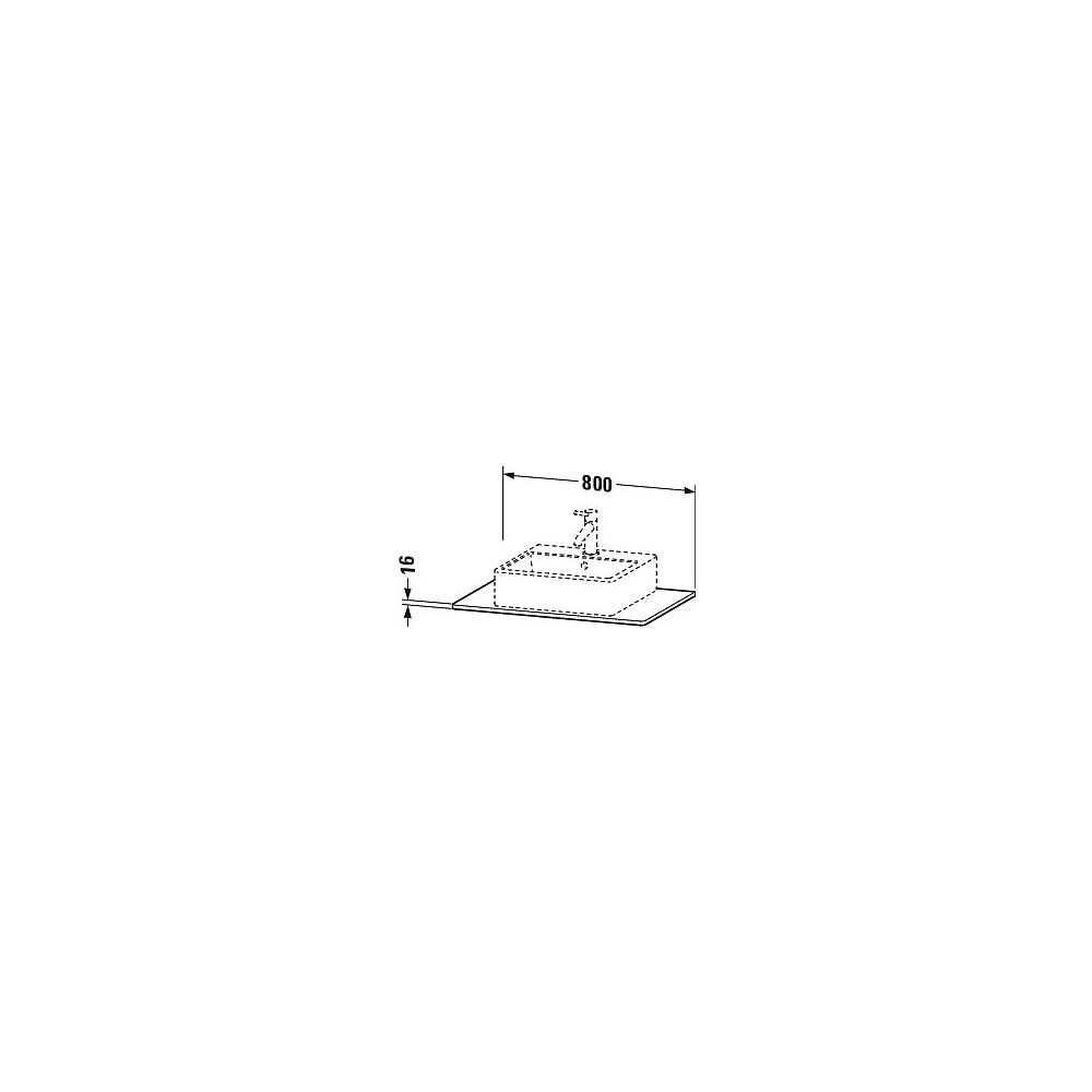 Duravit XSquare Konsole 550x800x16mm, Mattweiß, ohne Konsolenträger, 1 Ausschnitt/... DURAVIT-XS060D01818 4053424566474 (Abb. 2)