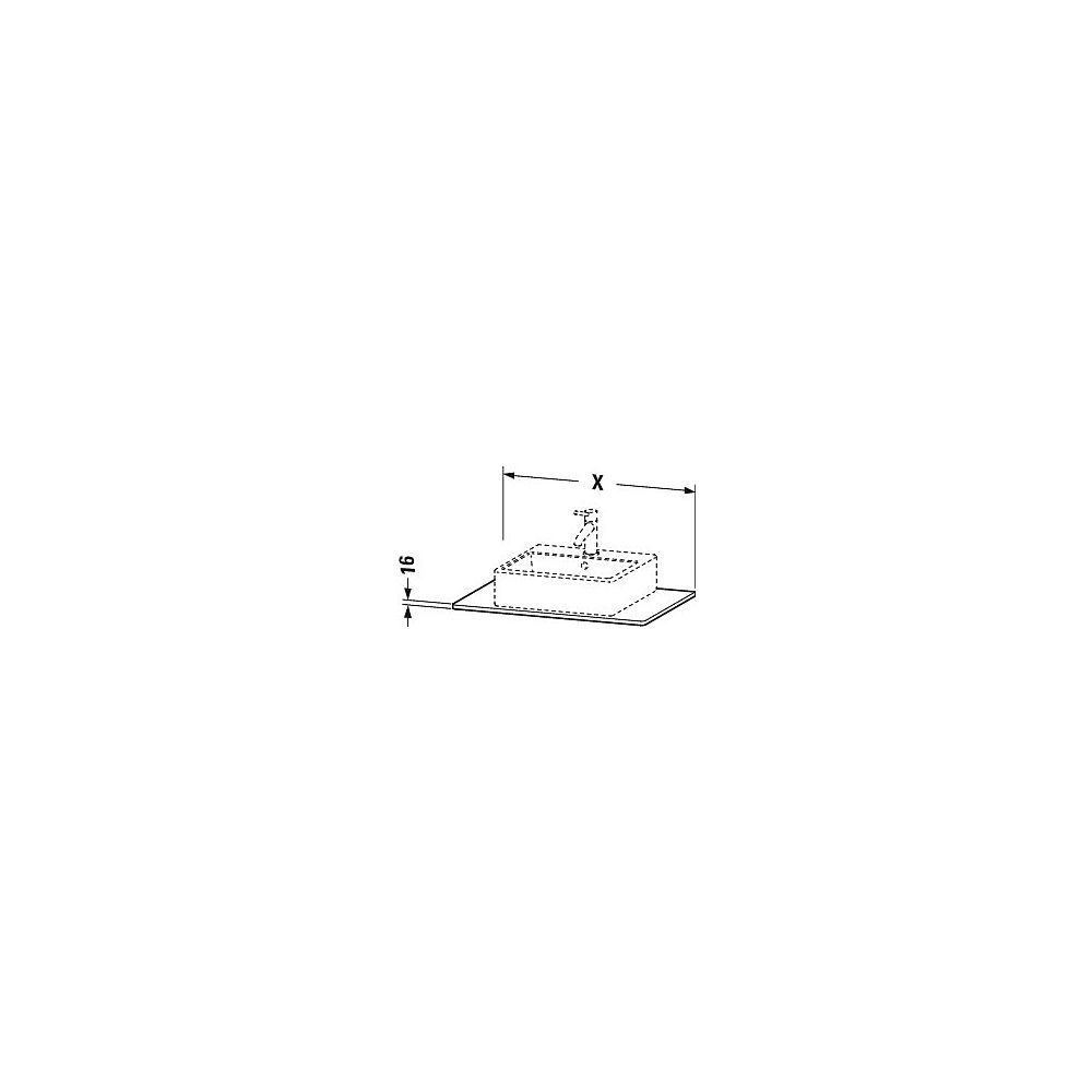 Duravit XSquare Konsole 550x800x16mm, Mattweiß, ohne Konsolenträger, 1 Ausschnitt/... DURAVIT-XS060D01818 4053424566474 (Abb. 3)