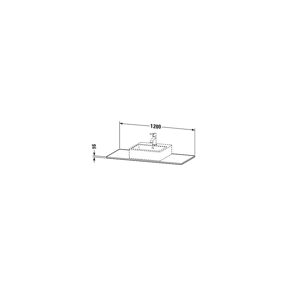 Duravit XSquare Konsole 550x1200x16mm, Mattweiß, ohne Konsolenträger, 1 Ausschnitt... DURAVIT-XS060F01818 4053424567051 (Abb. 2)