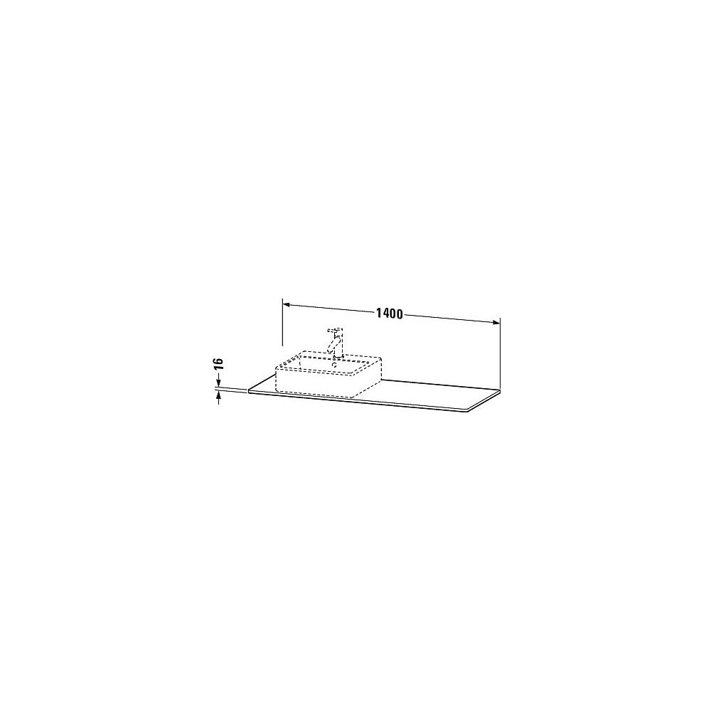 Duravit XSquare Konsole 550x1400x16mm, Mattweiß, ohne Konsolenträger, 1 Ausschnitt... DURAVIT-XS060GL1818 4053424567563 (Abb. 2)