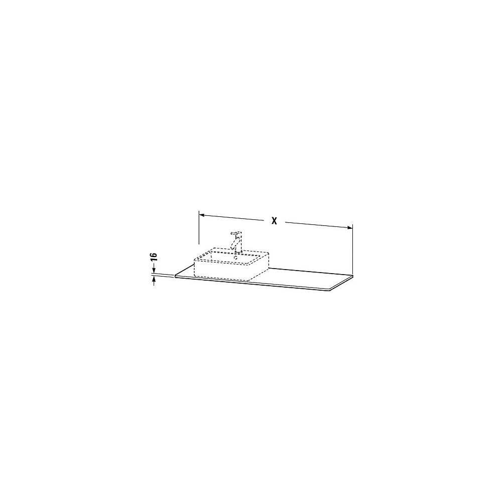 Duravit XSquare Konsole 550x1400x16mm, Mattweiß, ohne Konsolenträger, 1 Ausschnitt... DURAVIT-XS060GL1818 4053424567563 (Abb. 3)