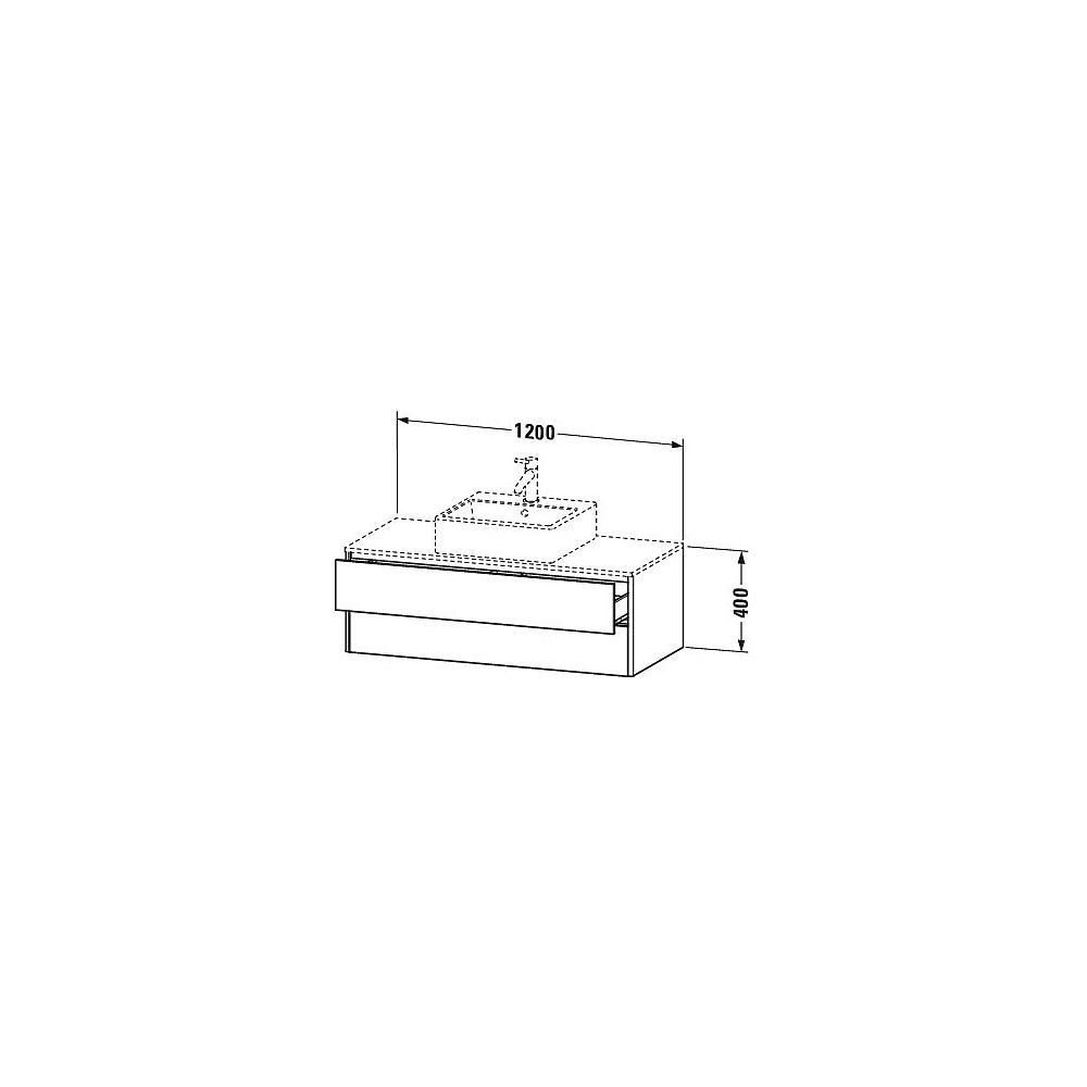 Duravit XSquare Konsolenwaschtischunterbau wandhäng. 548x1200x400mm, ohne KSP Matt... DURAVIT-XS491201818 4053424559032 (Abb. 2)