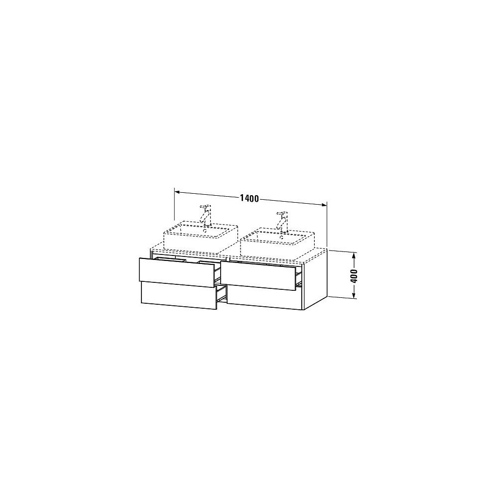 Duravit XSquare Konsolenwaschtischunterbau wandhäng. 548x1400x400mm B, Weiß Seiden... DURAVIT-XS4916B3636 4053424560526 (Abb. 2)