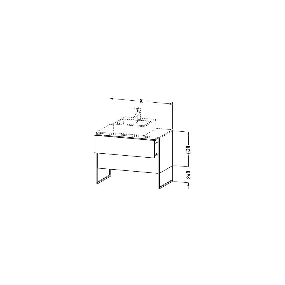 Duravit XSquare Konsolenwaschtischunterbau bodenstehend 548x800x778mm ohne KSP Gra... DURAVIT-XS492004949 4053424561226 (Abb. 3)