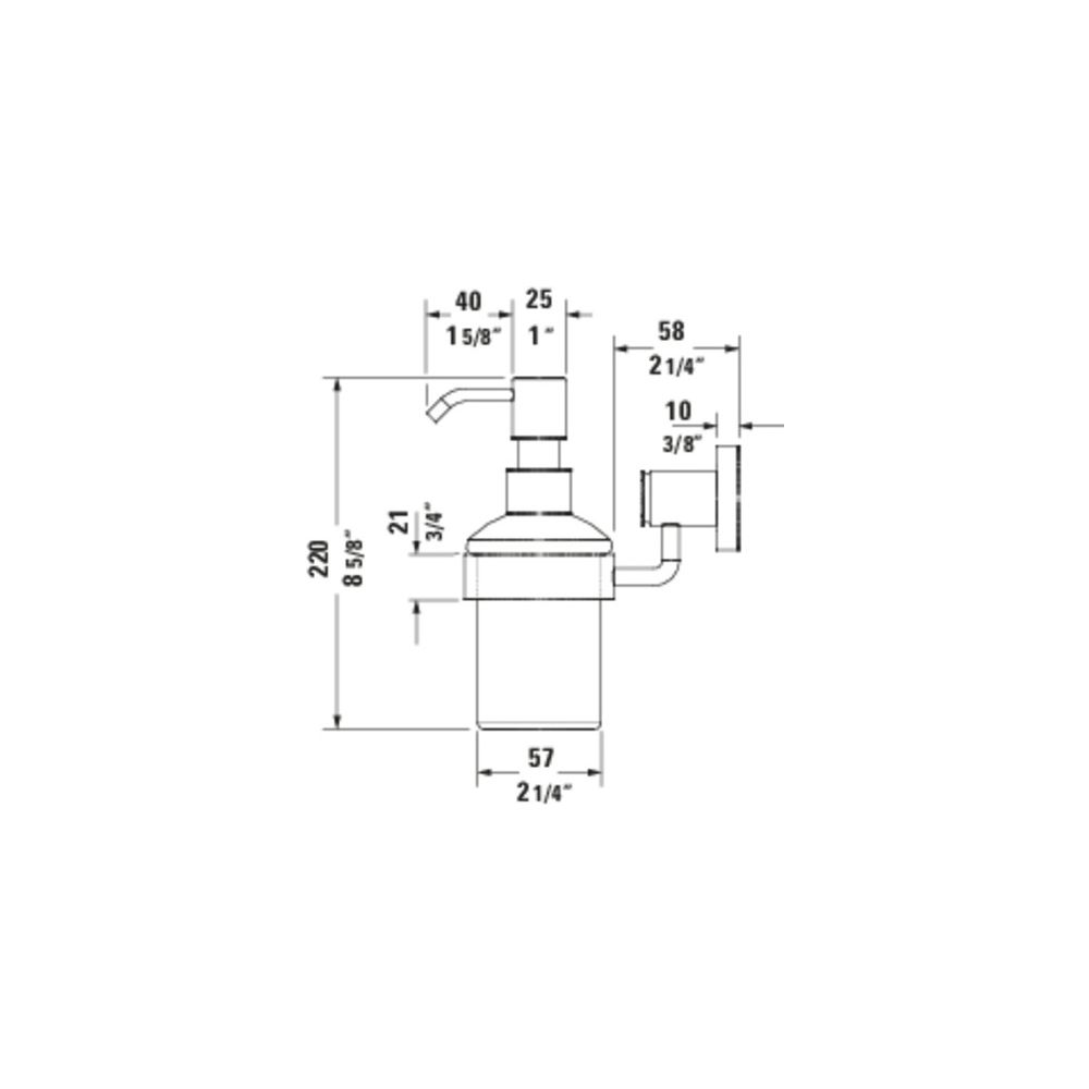 Duravit D-Code Seifenspender 145x69x220mm, Chrom/Mattweiß, Glas/Messing, Schraubbef... DURAVIT-0099161000 4021534576591 (Abb. 8)