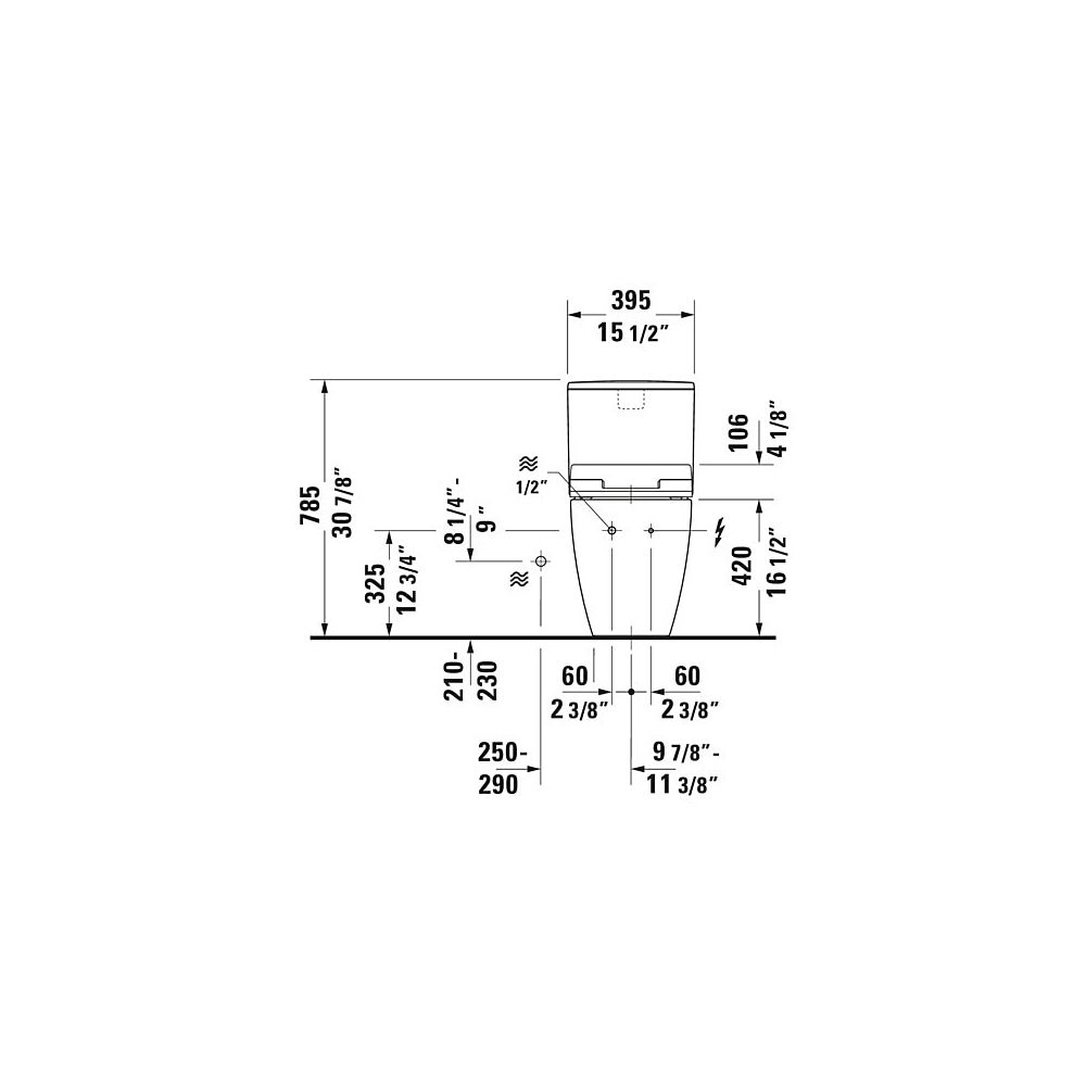 Duravit SensoWash Slim Dusch-WC 539x373mm, Weiß, Absenkautomatik, Fernbedien... DURAVIT-611000002304300 4053424688756 (Abb. 103)