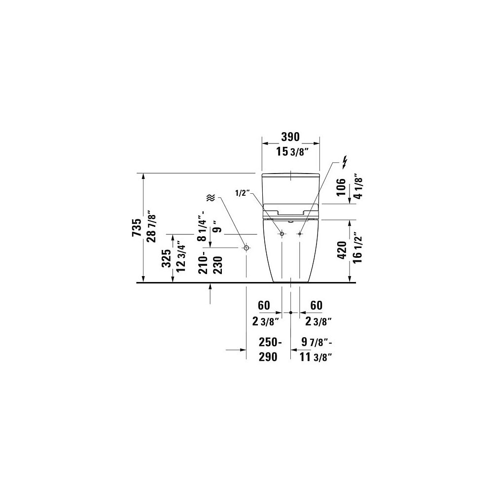 Duravit SensoWash Slim Dusch-WC 539x373mm, Weiß, Absenkautomatik, Fernbedien... DURAVIT-611000002304300 4053424688756 (Abb. 107)