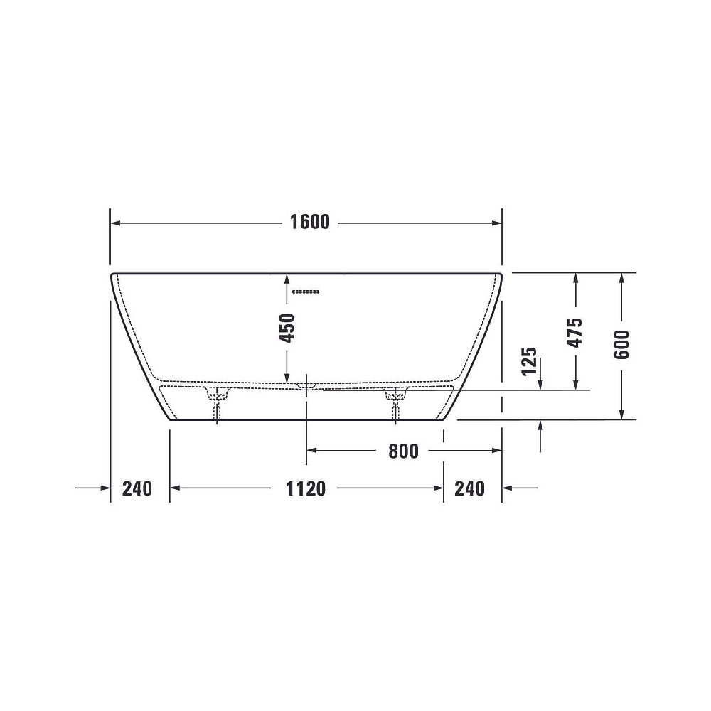 Duravit D-Neo Badewanne 475x750x1600mm, 220l, Mattweiß, Oval, Freistehend, 2 ... DURAVIT-700477000000000 4063382131959 (Abb. 12)
