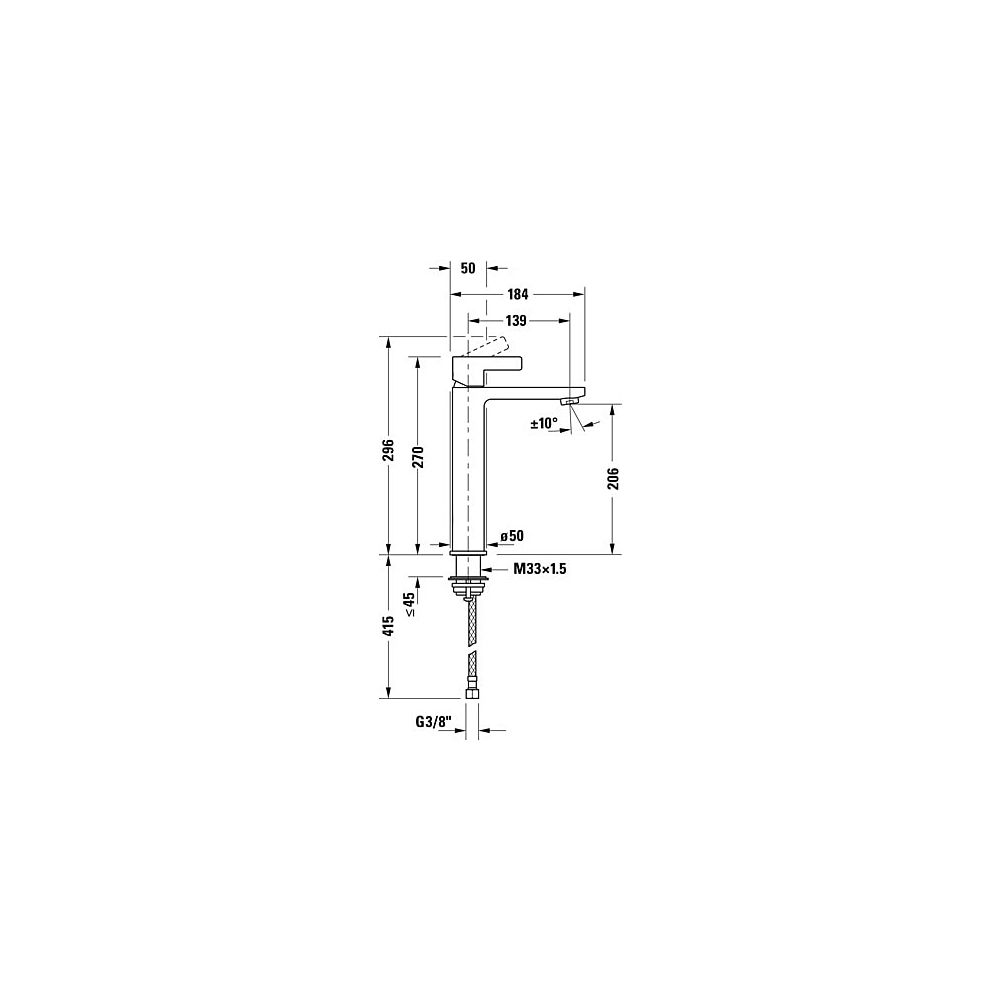 Duravit D-Neo Einhebel-Waschtischmischer L, Chrom, 5l/min, Hebelgriff, Ausladung... DURAVIT-DE1030002010 8000177305023 (Abb. 19)
