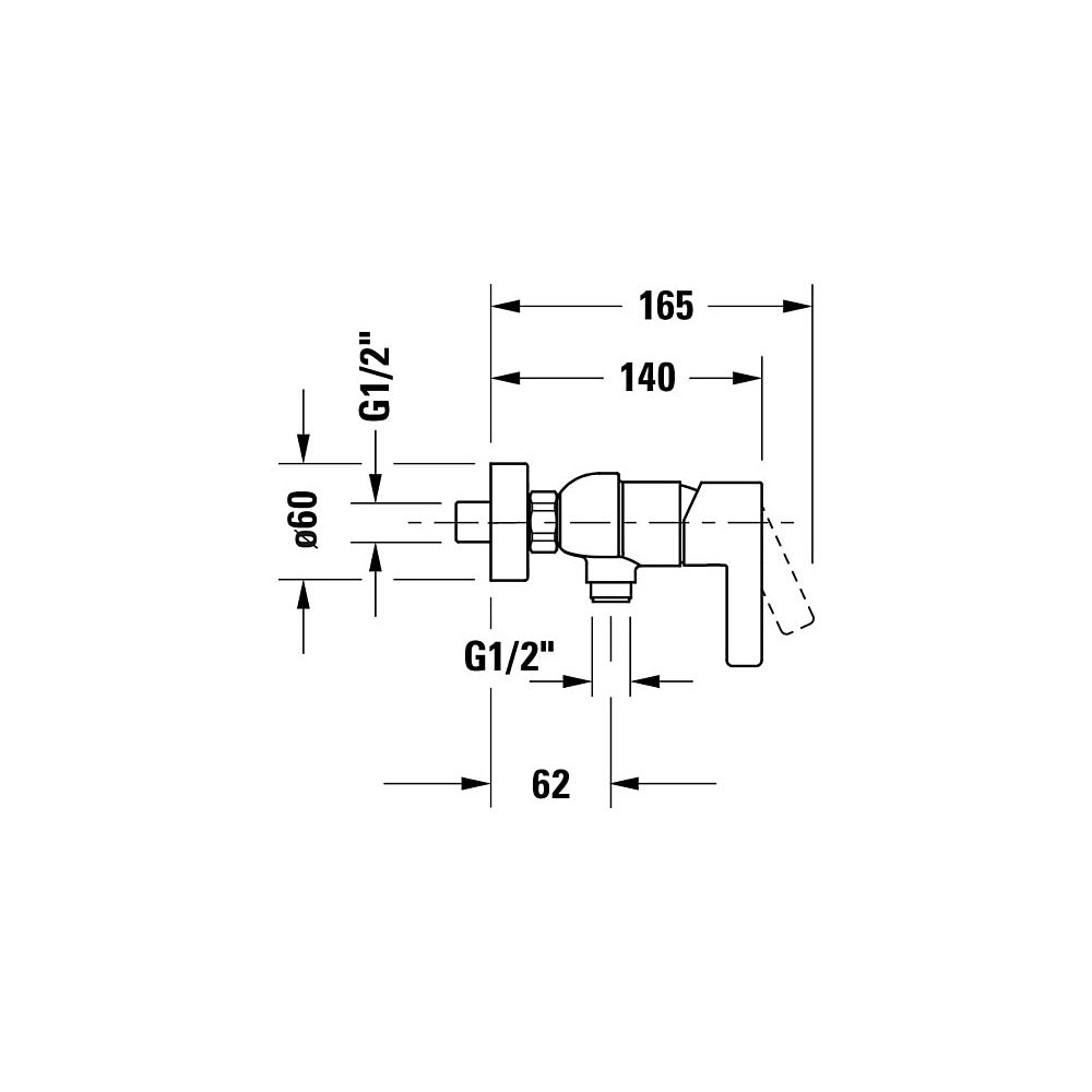 Duravit D-Neo Einhebel-Brausemischer Aufputz, Chrom, 18,5l/min, S-Anschlüsse, 1/2... DURAVIT-DE4230000010 8000177305054 (Abb. 7)