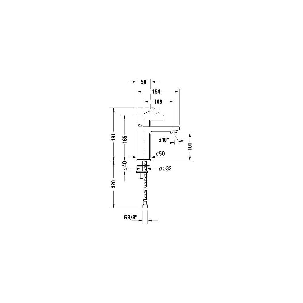 Duravit D-Neo Einhebel-Waschtischmischer M FreshStart, Chrom, 5,5l/min, Hebelgri... DURAVIT-DE1021002010 8000177307270 (Abb. 14)