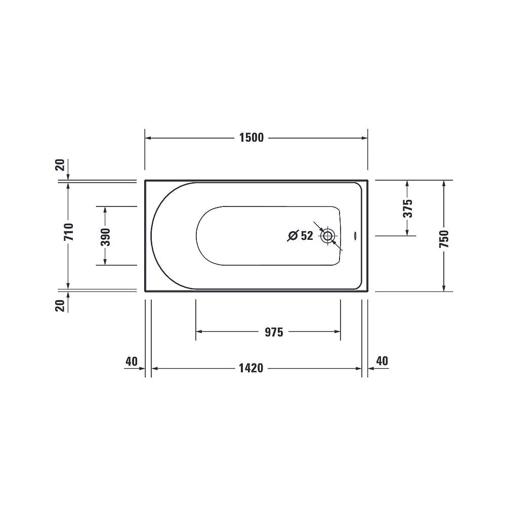 Duravit D-Neo Whirlwanne Rechteckig, Einbau, 750x1500x485mm, Jet Project, 1 Rü... DURAVIT-760471000JP1000 4063382135605 (Abb. 2)