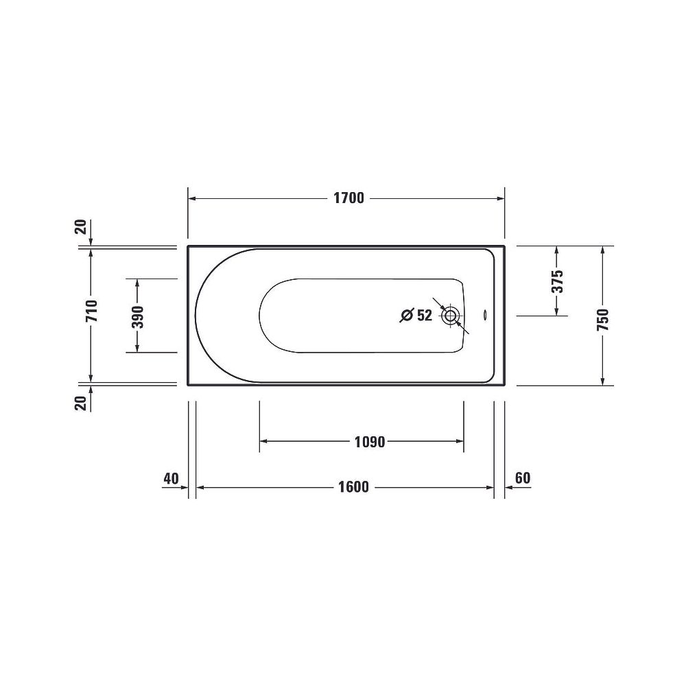 Duravit D-Neo Whirlwanne Rechteckig, Einbau, 750x1700x485mm, Jet Project, 1 Rü... DURAVIT-760479000JP1000 4063382135650 (Abb. 4)