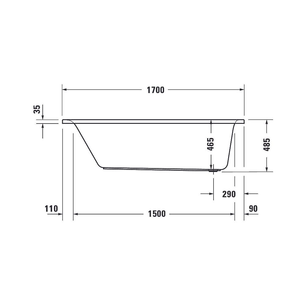 Duravit D-Neo Whirlwanne Rechteckig, Einbau, 750x1700x485mm, Jet Project, 1 Rü... DURAVIT-760479000JP1000 4063382135650 (Abb. 5)