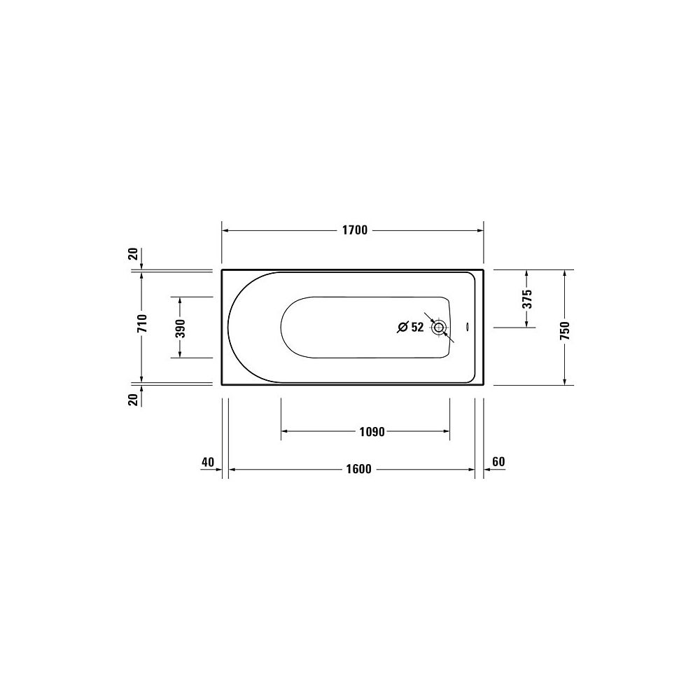 Duravit D-Neo Whirlwanne Rechteckig, Einbau, 750x1700x485mm, Jet Project, 1 R... DURAVIT-760479000JP1000 4063382135650 (Abb. 10)