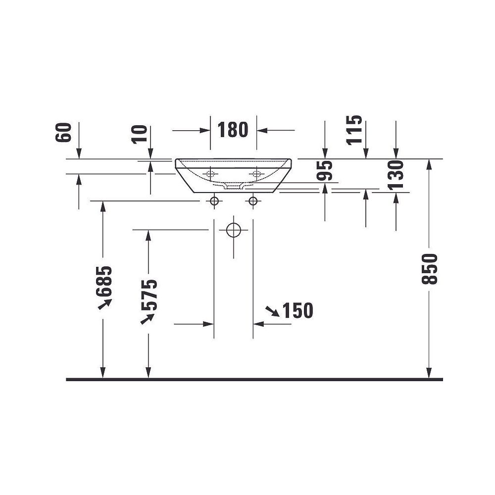 Duravit D-Neo Handwaschbecken 335x450x160mm, Weiß Hochglanz, Rechteckig, 1 Waschpla... DURAVIT-0738450070 4063382012487 (Abb. 9)