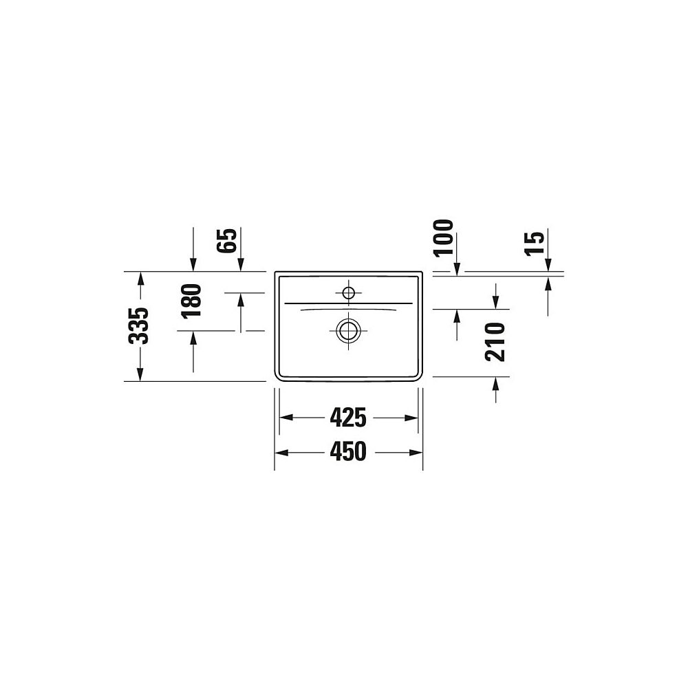 Duravit D-Neo Handwaschbecken 335x450x160mm, Weiß Hochglanz, Rechteckig, 1 Waschpl... DURAVIT-0738450070 4063382012487 (Abb. 10)