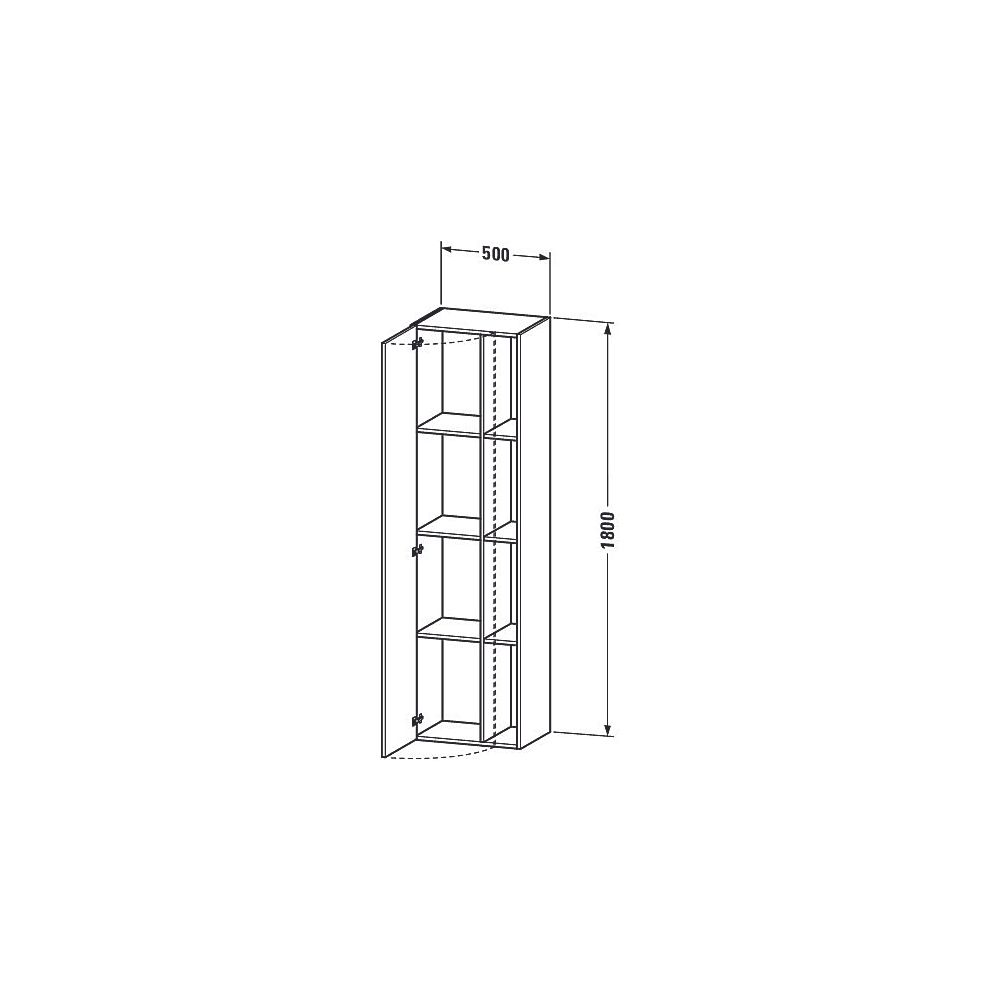 Duravit DuraStyle Hochschrank Dekor 360x500x1800mm Leinen Matt/Mattweiß, 1 Tür R, ... DURAVIT-DS1249R7518 4053424621517 (Abb. 3)