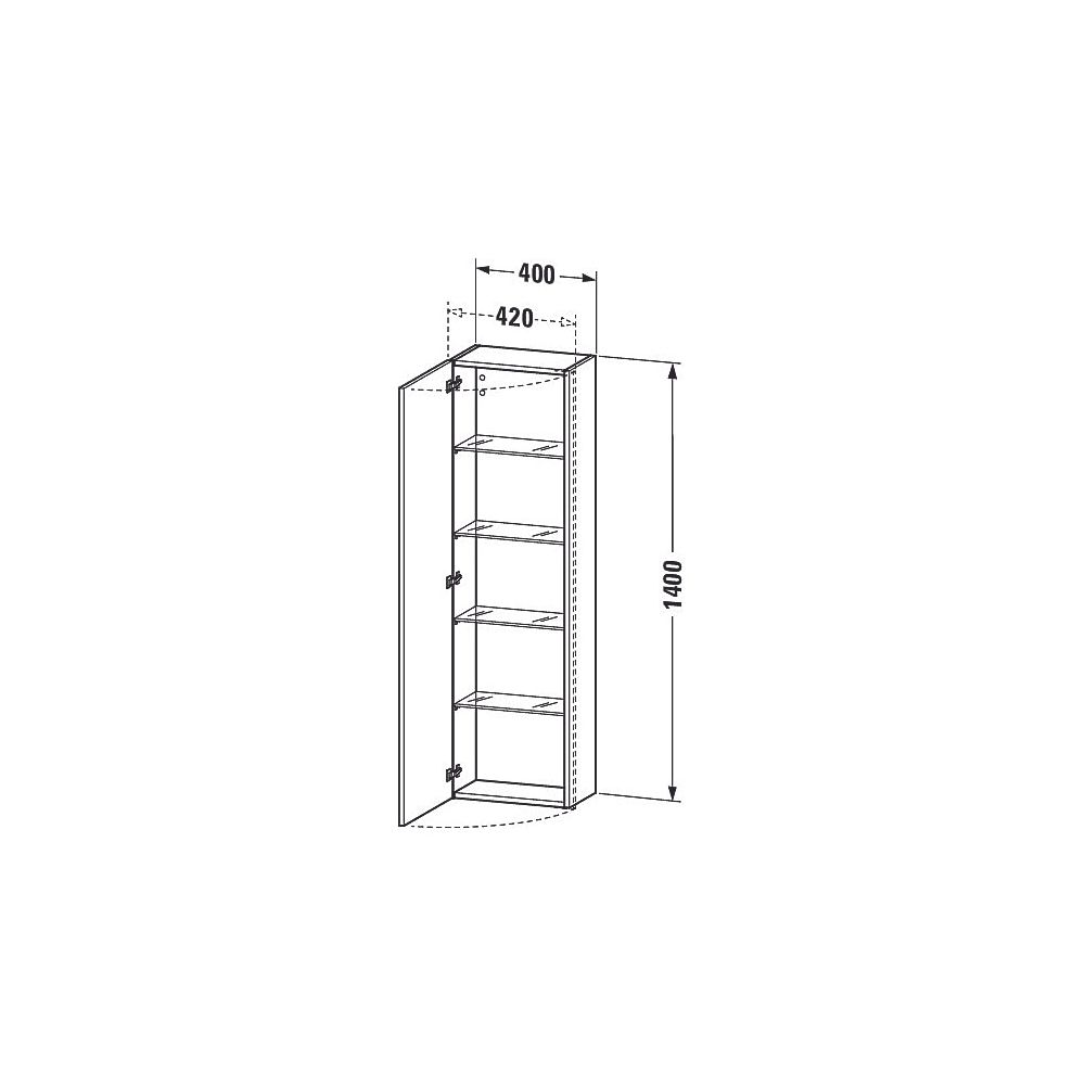Duravit DuraStyle Hochschrank Dekor 240x400x1400mm, Natur Eiche Matt, 1 Tür L, Gri... DURAVIT-DS1218L3030 4063382143150 (Abb. 3)