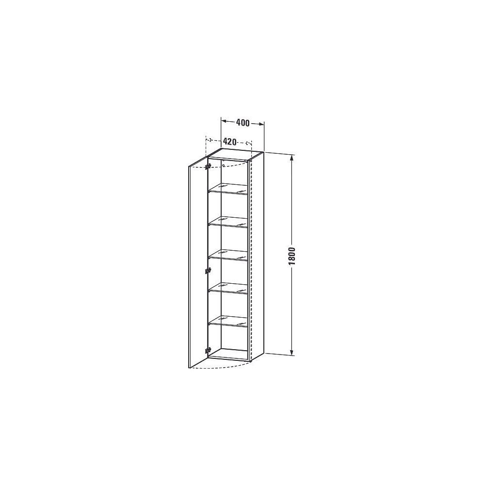 Duravit DuraStyle Hochschrank Dekor 360x400x1800mm Graphit Matt/Basalt Matt, 1 Tür... DURAVIT-DS1229L4943 4053424095462 (Abb. 3)