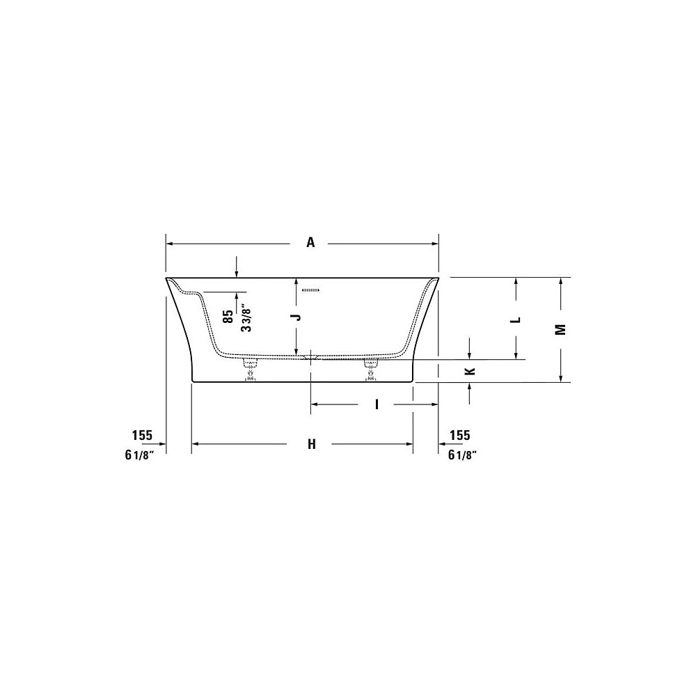 Duravit Cape Cod Badewanne 495x780x1650mm, Mattweiß, Oval, Freistehend, 2 Rüc... DURAVIT-700459000000000 4063382014283 (Abb. 24)