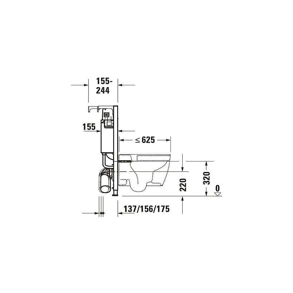 Duravit Installationselement Trockenbau Standard für WC DuraSystem 155x500x840mm,... DURAVIT-WD1016000000 4063382128638 (Abb. 2)