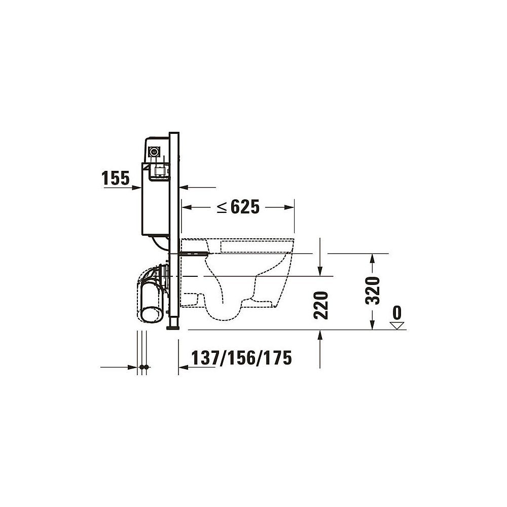 Duravit Installationselement Trockenbau Basic für WC DuraSystem 155x500x840mm, Hö... DURAVIT-WD1017000000 4063382128652 (Abb. 2)