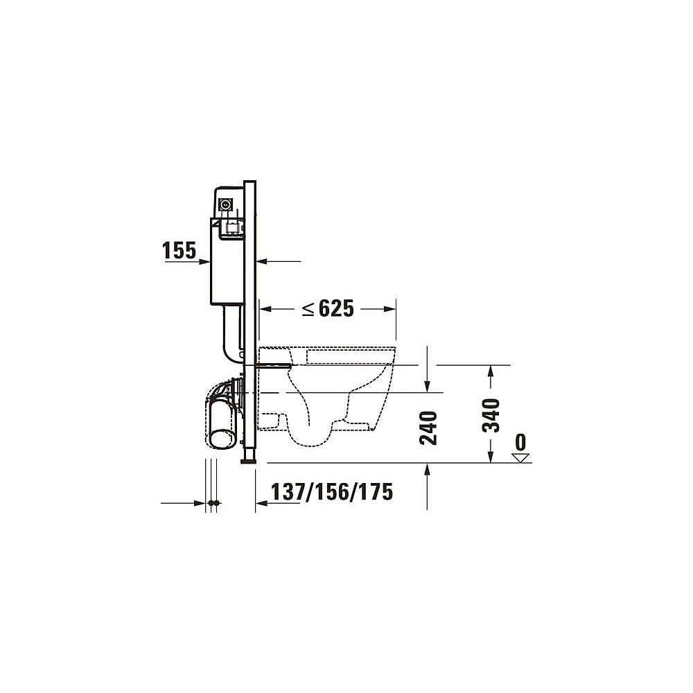 Duravit Installationselement Trockenbau Basic für WC DuraSystem 155x500x990mm, Hö... DURAVIT-WD1019000000 4063382128690 (Abb. 2)