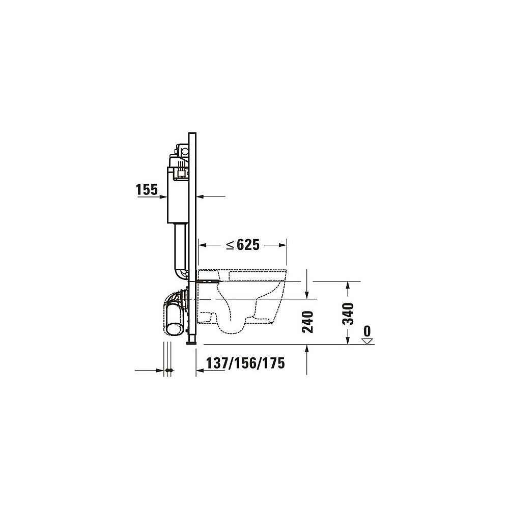 Duravit Installationselement Trockenbau Basic für WC DuraSystem 155x500x1148mm, H... DURAVIT-WD1020000000 4063382128867 (Abb. 2)