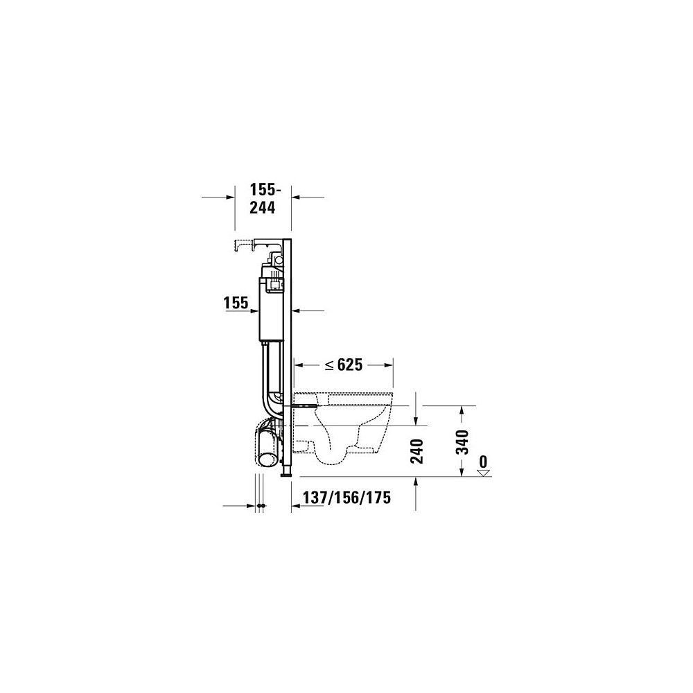 Duravit Installationselement Trockenbau Standard für WC DuraSystem 155x500x1148mm... DURAVIT-WD1011000000 4063382128546 (Abb. 7)