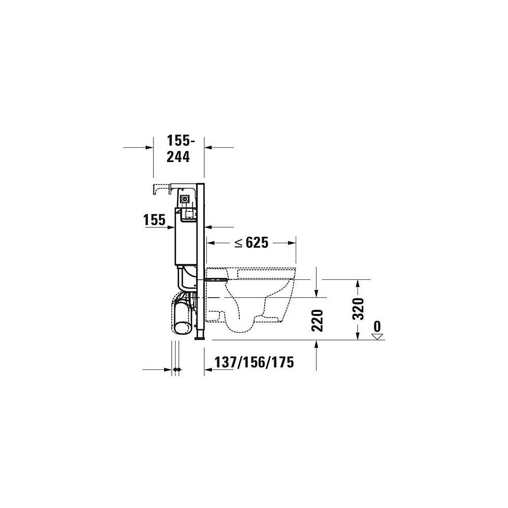 Duravit Installationselement Trockenbau Standard für WC DuraSystem 155x500x840mm,... DURAVIT-WD1016000000 4063382128638 (Abb. 4)