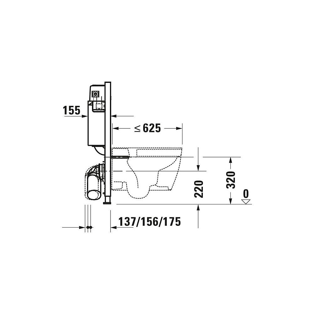 Duravit Installationselement Trockenbau Basic für WC DuraSystem 155x500x840mm, Hö... DURAVIT-WD1017000000 4063382128652 (Abb. 4)