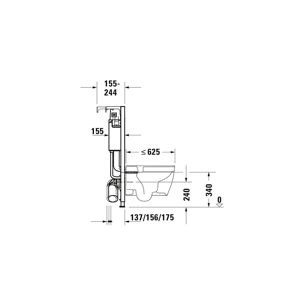 Duravit Installationselement Trockenbau Standard für WC DuraSystem 155x500x990mm,... DURAVIT-WD1018000000 4063382128676 (Abb. 4)