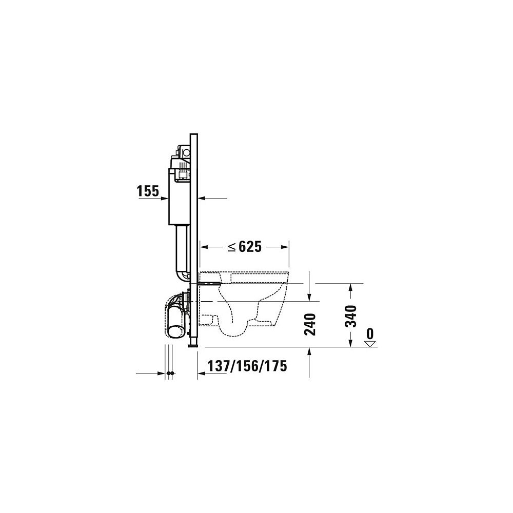 Duravit Installationselement Trockenbau Basic für WC DuraSystem 155x500x1148mm, H... DURAVIT-WD1020000000 4063382128867 (Abb. 4)