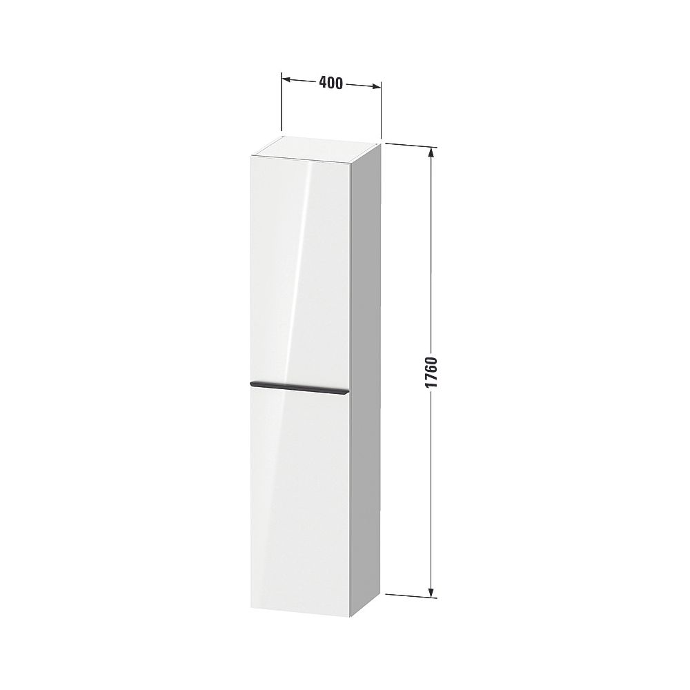 Duravit D-Neo Hochschrank Dekor 360x400x1760mm, Mattweiß, 1 Tür L, Griff Diama... DURAVIT-DE1328LBD180000 4067116124576 (Abb. 2)