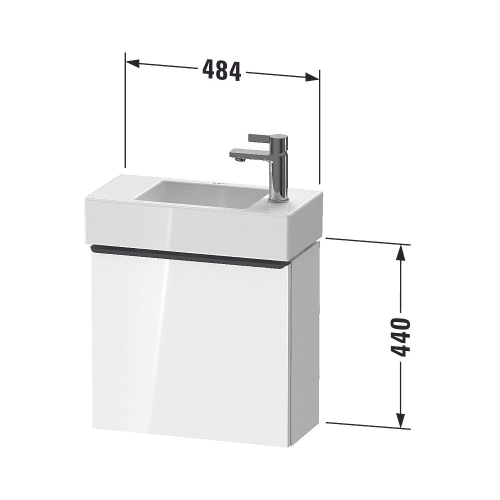 Duravit D-Neo Waschtischunterbau wandhäng. 222x484x440mm Mattweiß, Griff Diam.... DURAVIT-DE4219RBD180000 4067116122275 (Abb. 2)