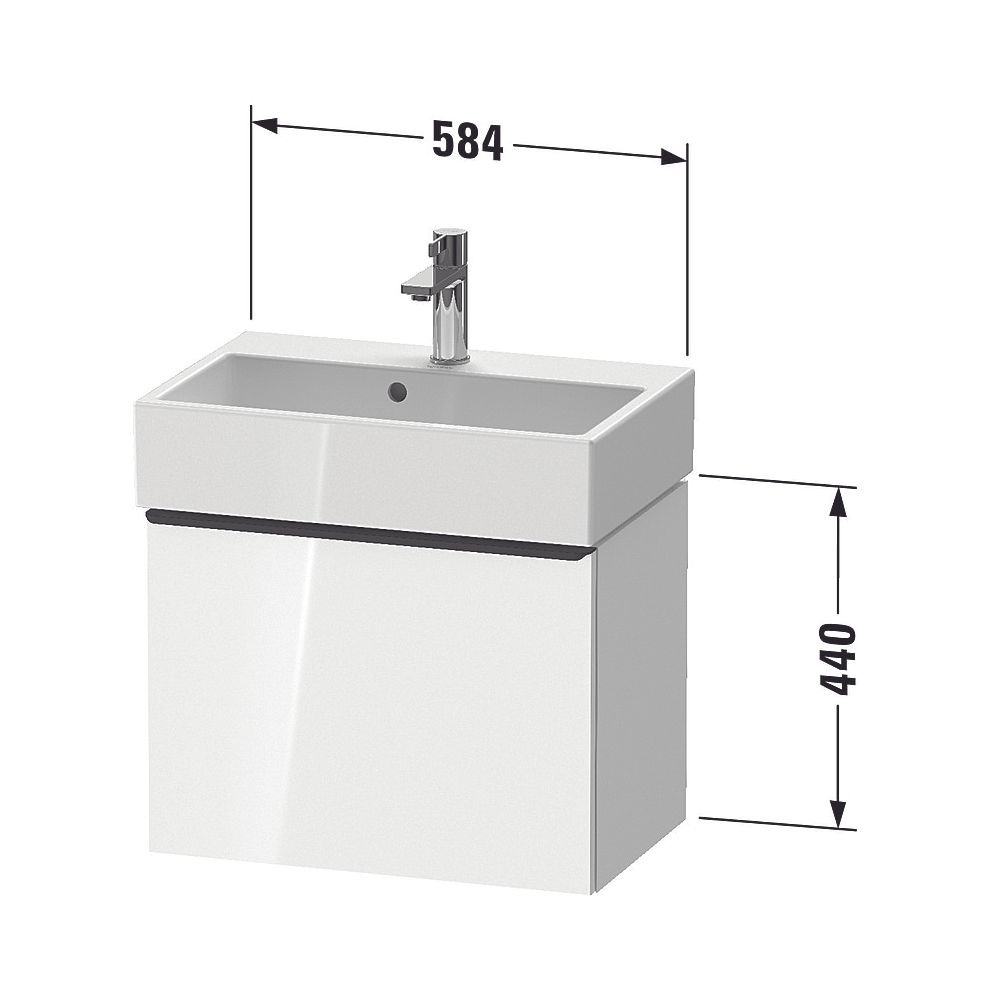 Duravit D-Neo Waschtischunterbau wandh. 372x584x440mm, Eiche Mattschwarz, Grif... DURAVIT-DE42290BD160000 4067116116298 (Abb. 2)