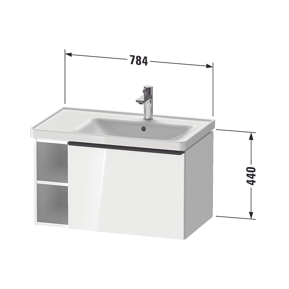 Duravit D-Neo Waschtischunterbau wandhäng. 452x784x440mm L Graphit Matt, Griff... DURAVIT-DE4257004490000 4067116125917 (Abb. 2)