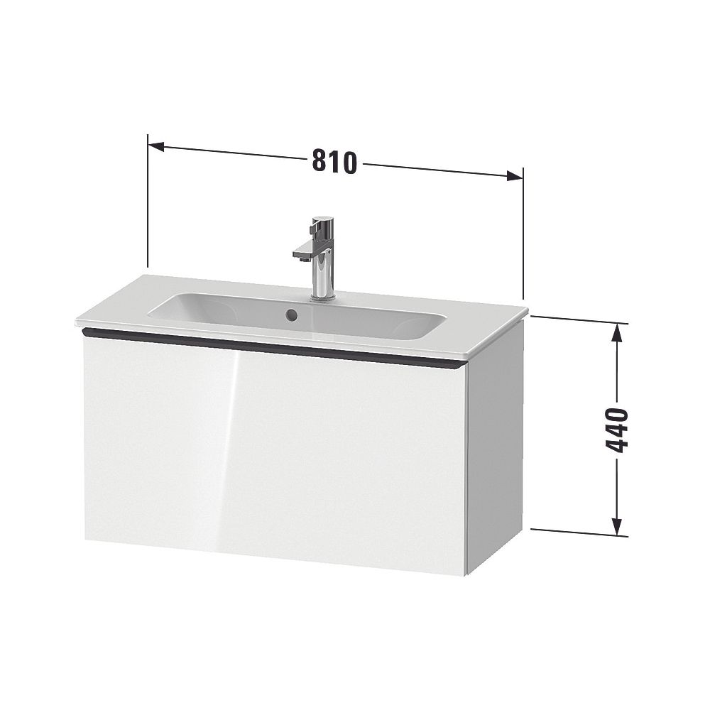 Duravit D-Neo Waschtischunterbau wandh. 372x810x440mm, Compact Natur Eiche Mat... DURAVIT-DE4269004300000 4067116126860 (Abb. 2)