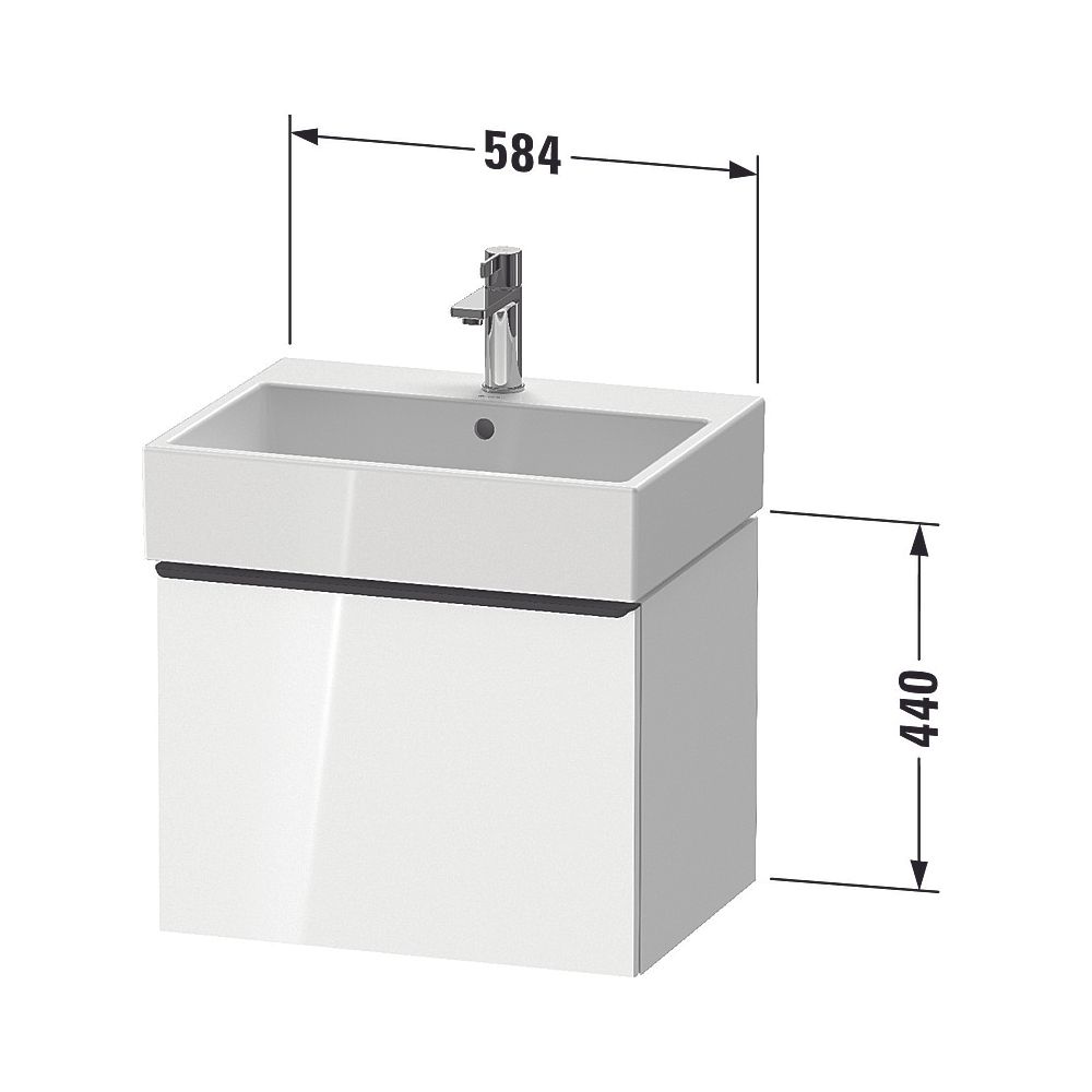 Duravit D-Neo Waschtischunterbau wandh. 442x584x440mm, Betongrau Matt, Griff D... DURAVIT-DE42710BD070000 4067116115918 (Abb. 2)