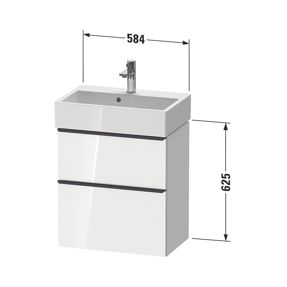 Duravit D-Neo Waschtischunterbau wandhäng. 372x584x625mm Compact Weiß Hochglan... DURAVIT-DE4329010220000 4067116154986 (Abb. 2)
