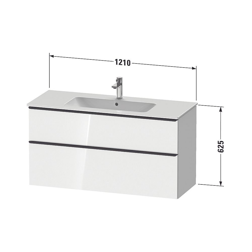 Duravit D-Neo Waschtischunterbau wandh. 462x1210x625mm Nussbaum dunkel Matt, G... DURAVIT-DE43640BD210000 4067116119565 (Abb. 2)