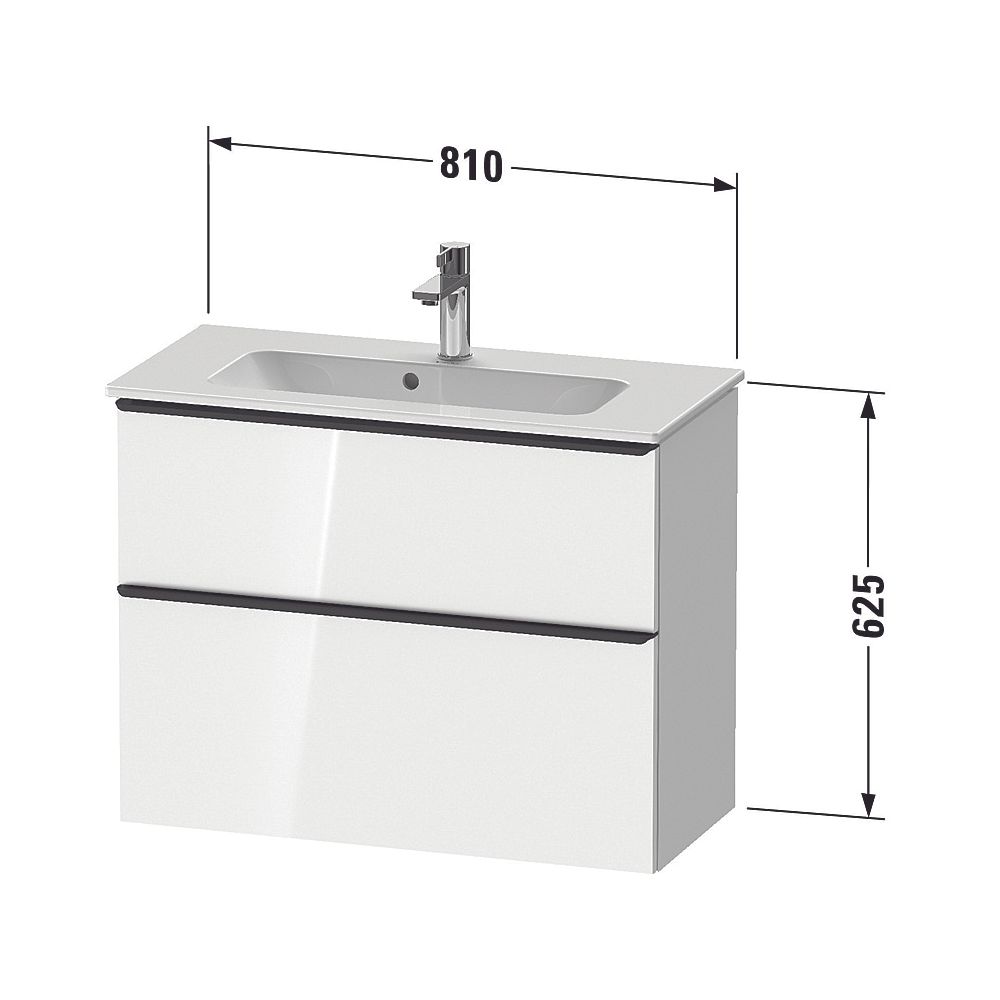 Duravit D-Neo Waschtischunterbau wandh. 372x810x625mm Compact Weiß Hochglanz, ... DURAVIT-DE4369004220000 4067116129243 (Abb. 2)
